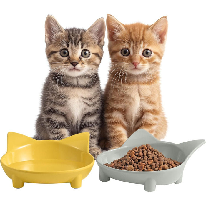 Набір мисок для котів Navaris (3 шт.) - антиковзаючі, 210 мл, для води та корму, миються в посудомийній машині