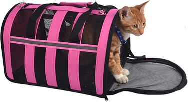 Транспортна сумка для тварин ITODA: переноска для собак та котів, рожева, L (35x23x21 см)