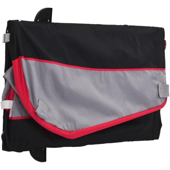 Причіп для велосипеда, вантажний/для собак, чорно-червоний, 45 кг, сталь, для щоденного транспортування, універсальний, легко монтується