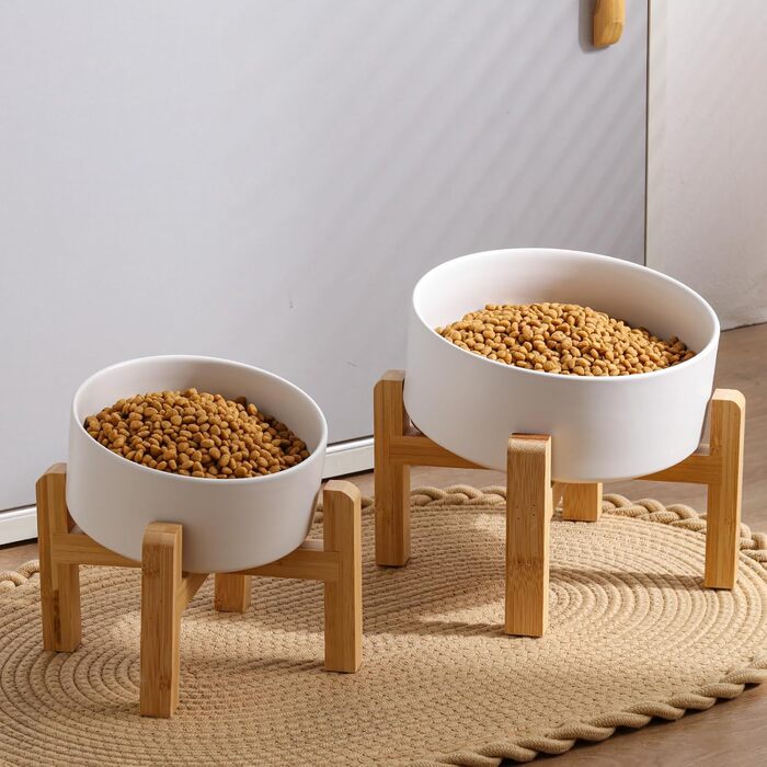 Накладна миска для собак з кераміки з антиковзким покриттям, 7.6 л, сіра/біла (для середніх та великих порід)