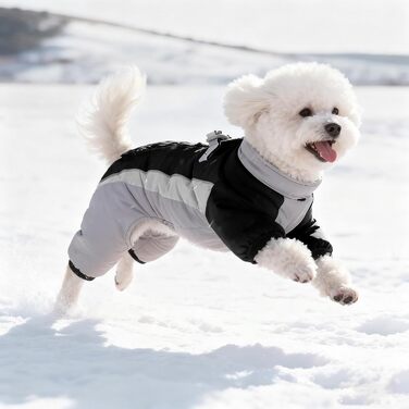Зимовий теплий одяг для тварин: регульований комбінезон з світловідбиваючими смугами та кільцем для оптимальної безпеки (27 см, C)
