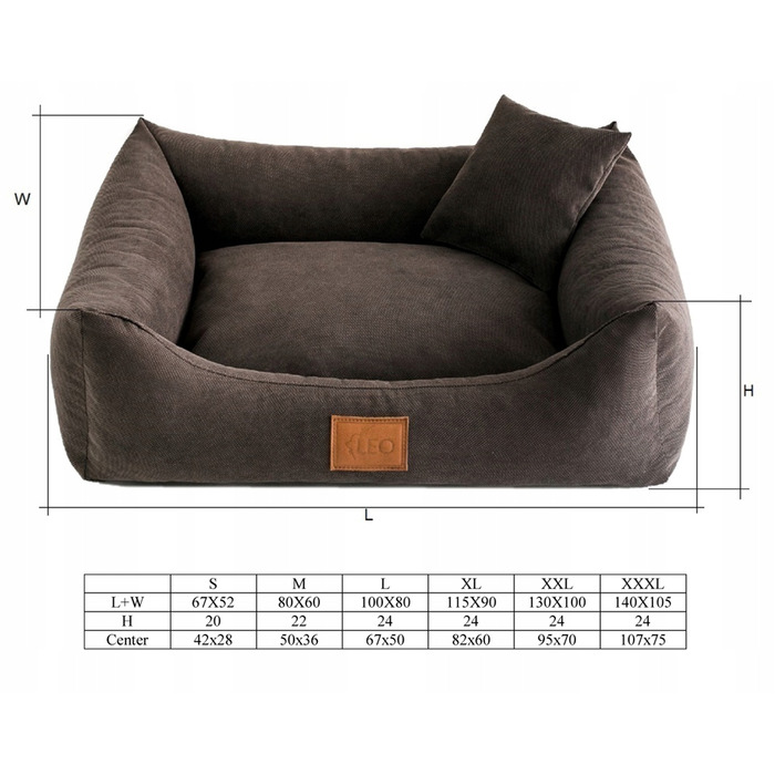 Лежанка для собак SOFA SUN, розмір L (100х80 см), колір графіт