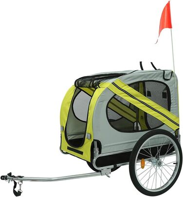 Причіп для собак на велосипед 3в1, переноска для тварин, причіп-трансформер для велосипеда та джоггінгу, до 40 кг (137 x 73 x 90 см, жовто-сірий)