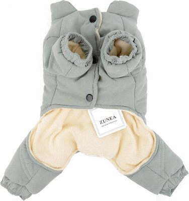 Зунеа Теплий зимовий костюм для собак - теплий пуховик з флісу для маленьких собак, цуценят, дівчаток та хлопчиків (L, зелений)