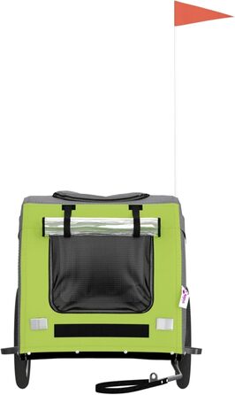 Транспортна переноска для собак та котів з металевим каркасом, Oxford-тканина, PVC-дах, 45 кг, зелено-сіра, Model93836