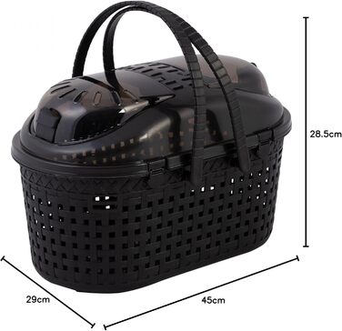 Переносна переносна клітка-переноска для кота/собаки Iris Ohyama, чорна, 45x29x28.5 см, MPC-450