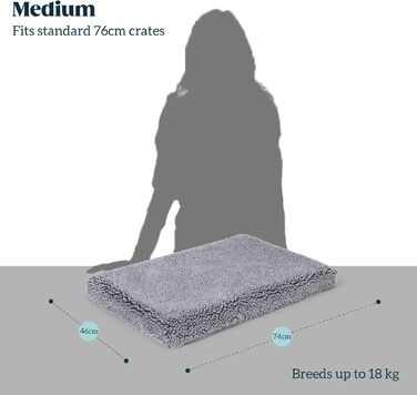 Лежанка для собак Toutwool 10см, стійка до кусання, ортопедична, для маленьких порід, 58x41x10 см, сіра