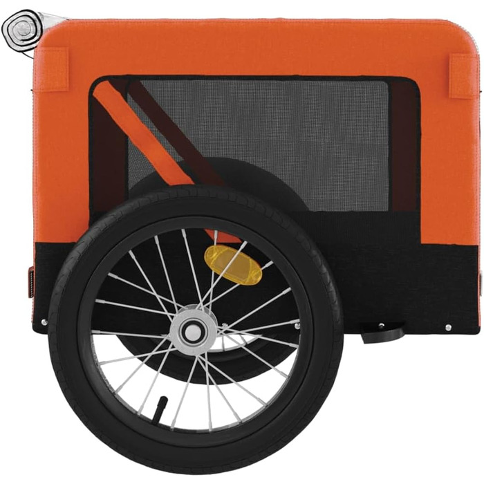 Причіп для велосипеда для собак Оранжево-чорний, Oxford-тканина та залізо, LH41939