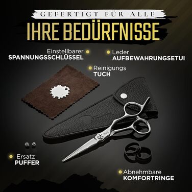 Професійна фризьорська ножиці Fagaci 6 дюймів з японської сталі для точного зрізу волосся, ножиці для волосся з лезами гострого як бритва, довговічні