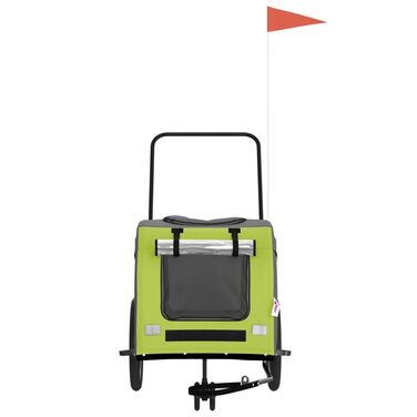 Транспорт для домашніх тварин: візок для котів та собак, велосипедний причіп, зелений та сірий, Oxford-Gewebe, для прогулянок