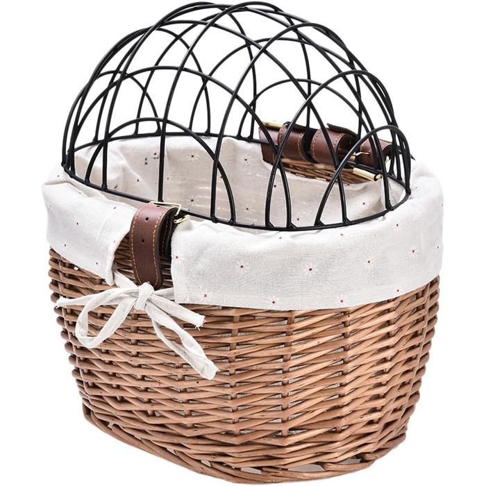 Ручний плетений кошик на велосипед для собак та котів, міцний, знімний, для безпечних поїздок містом