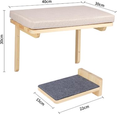 Крісло-гамак для котів на стіну, міцне крісло-гамак для котів, вантажопідйомність до 35 кг, кліматична стіна для котів, ліжко для котів для сну та відпочинку - 61 * 40 * 15 см – білий 61*40*15cm – білий (40*30*25cm – сірий)