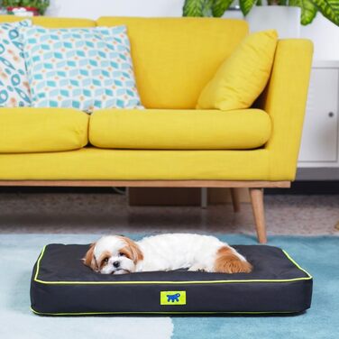 Ортопедичний лежак для собак Ferplast Polo, 65 x 40 x 8 см, чорний. Лежак для собак та котів, миючий, знімний наповнювач. Розмір S.