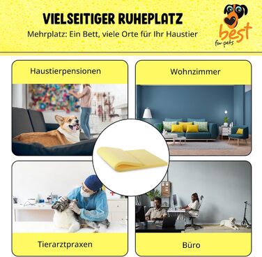 Ортопедичний лежак для собак | Лежак для собак з ефектом пам'яті | Лежак для собак з ефектом пам'яті, знімний, миючий | 45x55x4 см