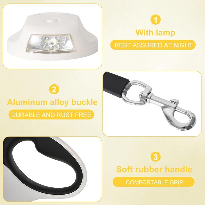 Висувна поводок Colexy для собак та котів з LED-підсвічуванням, 3м, до 15кг