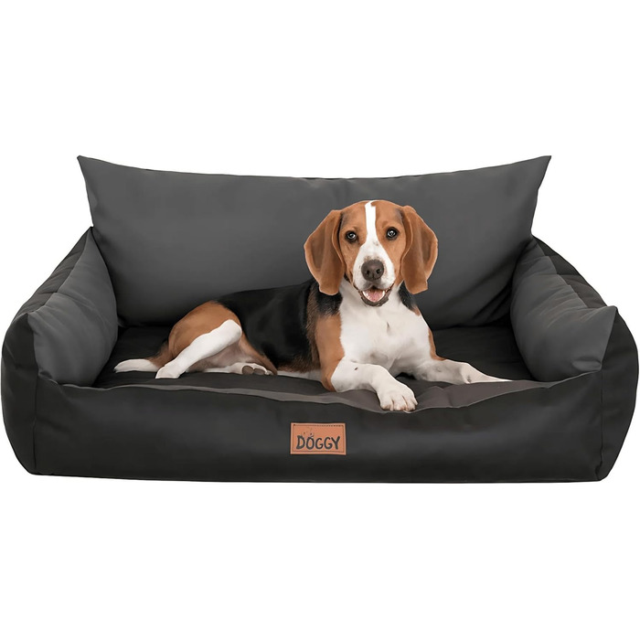 Ліжко для собак - лежанка для тварин, кошик для котів та собак великих, середніх та маленьких порід - м'яке ліжко для собак - лежанка-софа для собак - 63x48 см (XL - 80x61 см, Графіт)