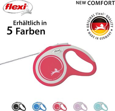 Flexi рулетка-повідець для собак, XS, 3 м, червоний, до 8 кг, з м'якою ручкою