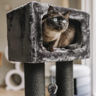 Дряпка-кігтеточка CanadianCat Columbia для котів, 60x36x110 см, антрацит