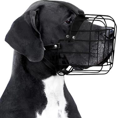 BRONZEDOG намордник для догів, регульований, міцний, PVC/метал, з шкіряними ременями, для великих собак, дихаючий, для тренувань, запобігає укусам