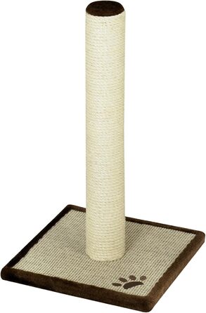 Когтеточка Nobby CLASSIC II, льняна текстура, бежево-коричнева, 36×36×60 см