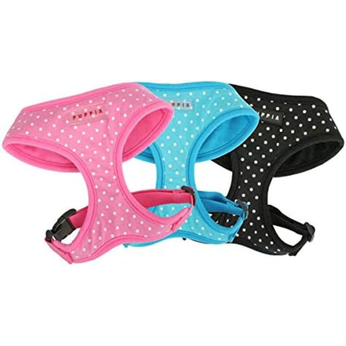 Нашийник для собак Puppia Dotty, небесно-блакитний, XS, без тяги, без блювоти, регульований, для прогулянок та тренувань
