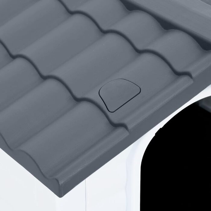 vidaXL Будка для собак сіра 90,5x68x66 см поліпропіленова, будиночок для собак