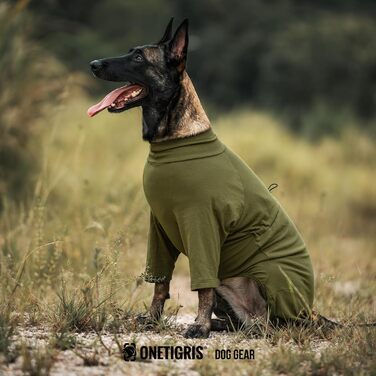 Комбінезон для собак OneTigris FUZZBUD, теплий та м'який, для собак середніх та великих порід, зелений (M)