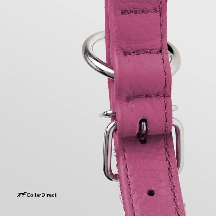 Шкіряний ошийник для собак CollarDirect, круглий, м'який, з роликом, ручної роботи, справжня шкіра, для цуценят та собак різних розмірів, чорний, рожевий, червоний, фіолетовий, блакитний, рожевий, 35-40 см